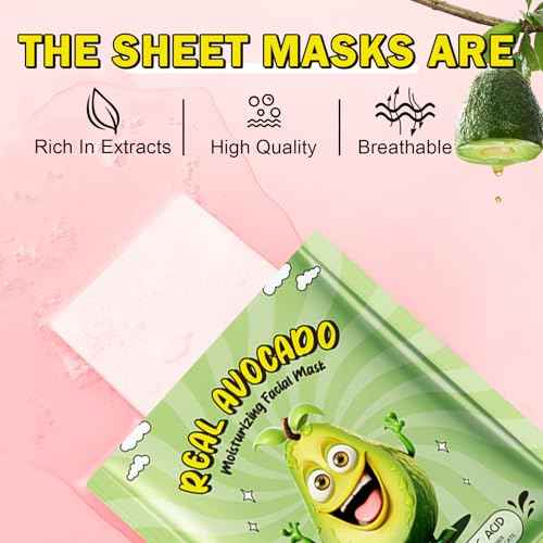 10 PCS Fruit Face Masks for Kids Face Masks Spa,Moisturizing Facial Mask Skincare Set,Birthday Christmas Gifts for Teen Girls