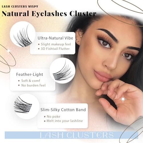 DIY Wispy Lash Clusters Natural Eyelash Extensions - Mink-Like Fibers, 10-16mm