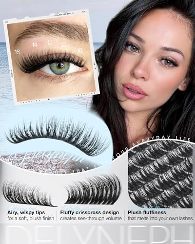 Fluffy Lash Clusters 10-16mm Wispy Eyelash Extensions by Delyneph