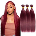 #99J Burgundy Straight Hair Bundles 20" - Brazilian Virgin Human Hair
