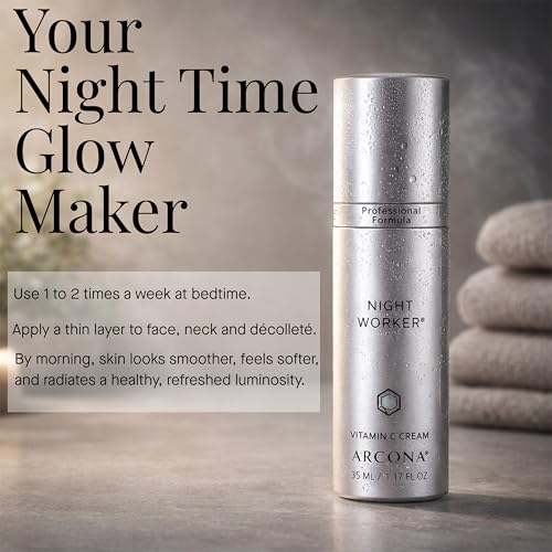 ARCONA Night Worker Vitamin C + Lactic Acid Repair Cream ? 1.17 oz Skin Brightening Night Moisturizer, Targets Dullness, Fine Lines & Dryness | Clean Beauty | For All Skin Types