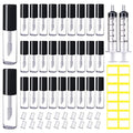 AMORIX 50pc 1.2ml Black Lip Gloss Tubes with Wand & Labels