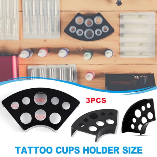 Emalla 303Pcs Tattoo Ink Caps Kit with 3 Holders