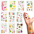 10 Sheets Hawaiian Temporary Tattoos Summer Topic Flamingo Temporary Tattoo Sticker Watch Coconut Tree Tattoo for Men Women Summer Holiday Sea Beach Party Favor Makeup Costume Supplies