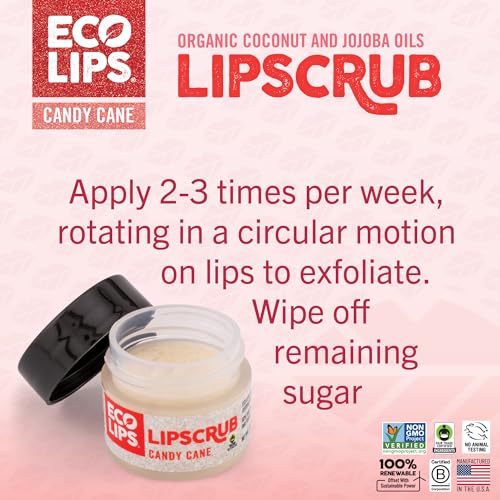 Vanilla Mint Candy Cane Lip Scrub & Lip Mask Duo ? Natural Exfoliating Lip Scrub + Nourishing Sparkling Lip Mask, Winter Lip Care Set, Perfect Stocking Stuffer Gift, 2 count 0.25 oz.