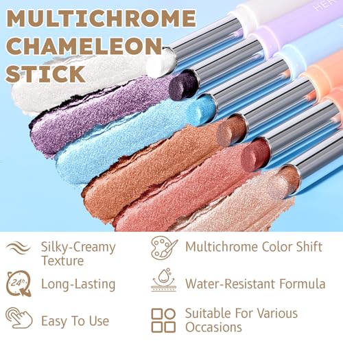 Multichrome Glitter Eyeshadow Stick - Chameleon Shimmer & Holographic