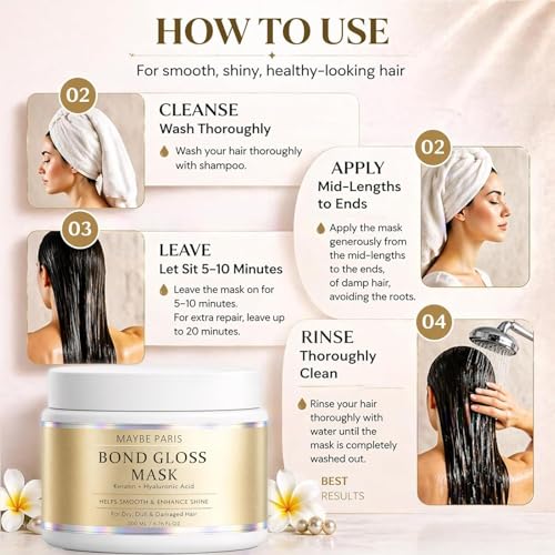 Bond Gloss Hair Mask with Keratin & Hyaluronic Acid