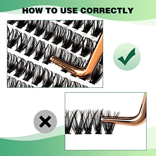 KEYYOU 300pcs Lash Clusters 40D 0.07D 13mm DIY Eyelash Extensions