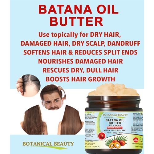 Botanical Beauty BATANA OIL BUTTER 100% Natural Pure Virgin Unrefined Raw for FACE, SKIN, BODY, HAIR, NAILS, DRY SKIN. Batana Oil, Shea Nut Butter, Vitamin E, Beeswax. 4 Fl oz 120 ml