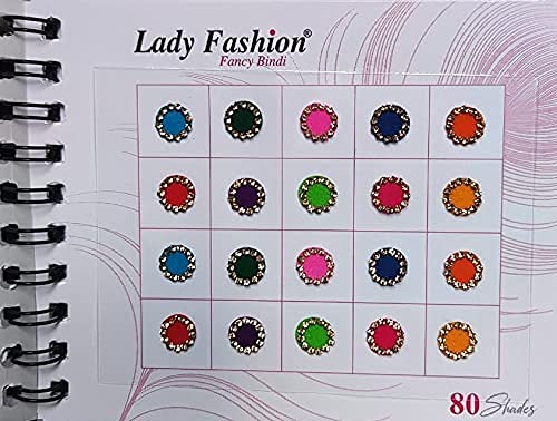 Multicolor Crystal Bindis Set - 80 Temporary Jewels, 8mm