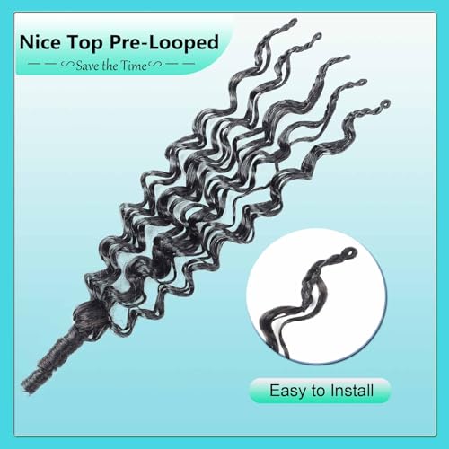 Burmese Curly Crochet Hair 12 Inch - 8 Pack Pre-Looped Extensions