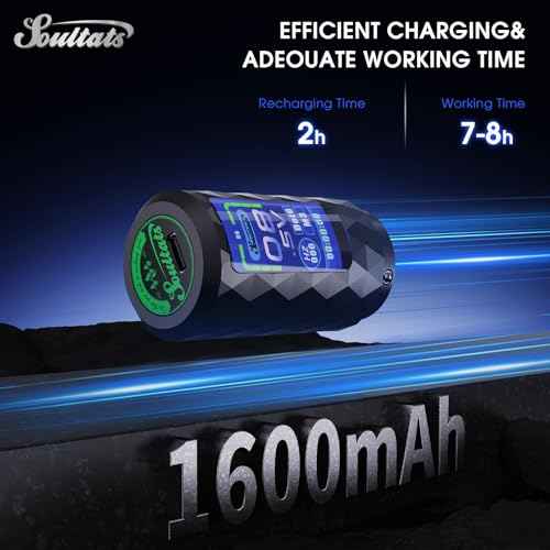 EZ Tattoo Gun - 6 Strokes 2.5-4.8mm Tattoo Machine Pen with Extra OLED Digital Display 1600mAh Battery Power Rotary Tattoo Gun for Beginners and Artists (Soultats Pro Black)