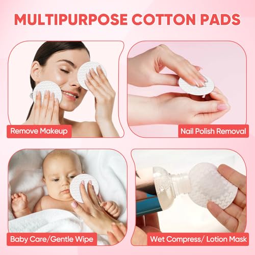 ICOTLE 200 Count Large Cotton Rounds - 2.76" Makeup Removal Pads