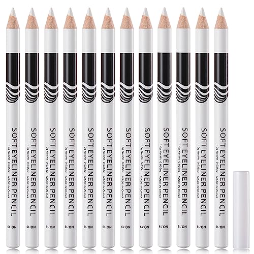 White Eyeliner Pencils Set 12 PCS Waterproof Long Lasting