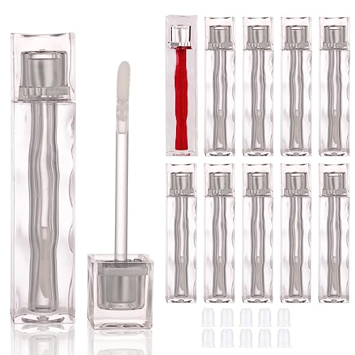 COSIDEA 10PCS 4ML Clear Lip Gloss Tubes with Wand Applicator