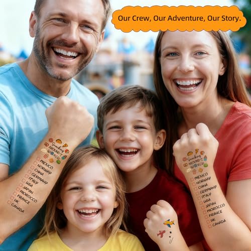 4 Pack Snacking Around the World Temporary Tattoos