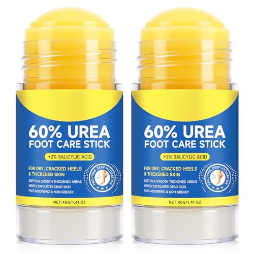 FANSHI 60% Urea Stick for Dry Cracked Heels - 2 Pack Exfoliating Foot Balm