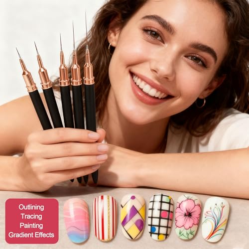 Artdone Nail Art Striping Tape Kit with Liner Brushes & Tools