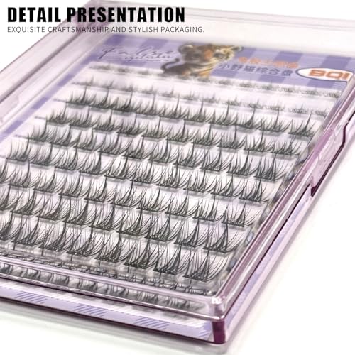 120 Pcs Self Adhesive Eyelashes Asian lashes Extension 11-13mm DIY Eyelashes No Glue with Tweezers Gift for Women International Students(D 11-13mm+lower eyelashes)