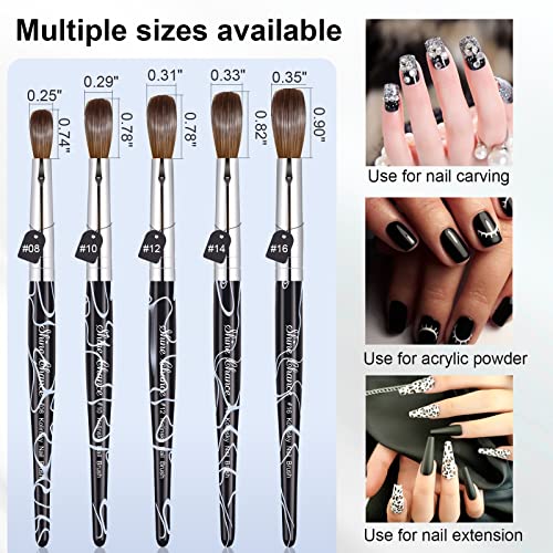 100% Pure Kolinsky Acrylic Nail Art Brush Size 10 - Oval Manicure Tool