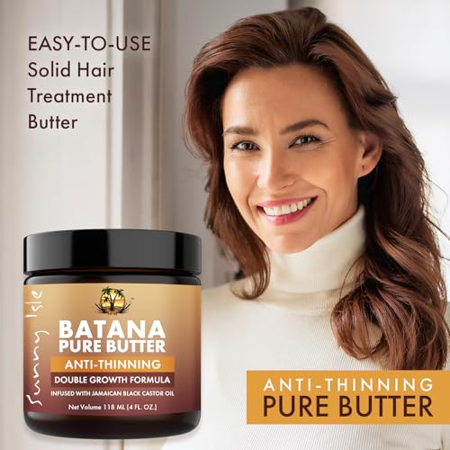 Sunny Isle Batana Pure Butter Infused with Jamaican Black Castor Oil 4 oz, Double Growth Formula
