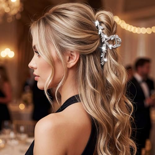 Gold Claw Hair Clips with Rhinestones - Pack of 2