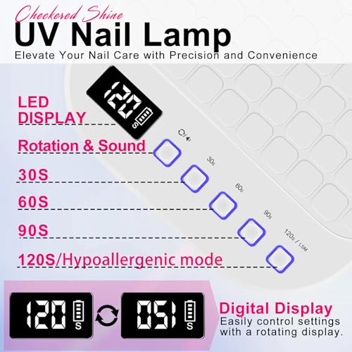 MEKK Cordless 54W UV LED Nail Lamp with Gentle Red Light