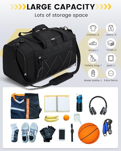 Vorspack 21" Gym Duffel Bag with Shoe Compartment & Wet Pocket