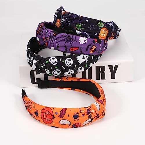 Twinfree 4pcs Halloween Headbands Skull Pumpkin Headwear Festival Hair Decoration Halloween Cosplay Party