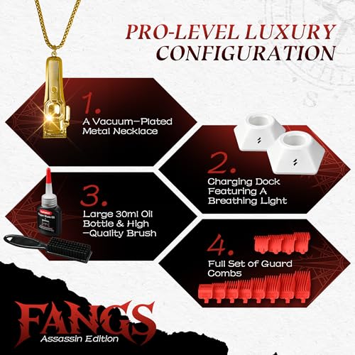 SUPRENT FANGS Professional Hair Clippers with AI Speed Control