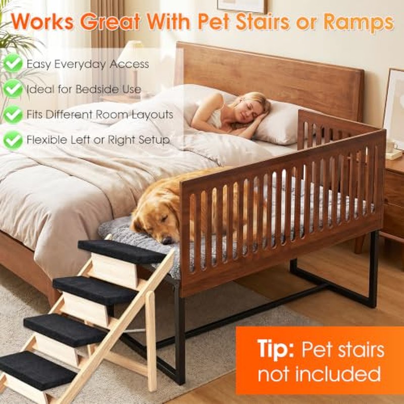 Adjustable Height Bedside Dog Bed for Small to Medium Dogs - TIEBOLA