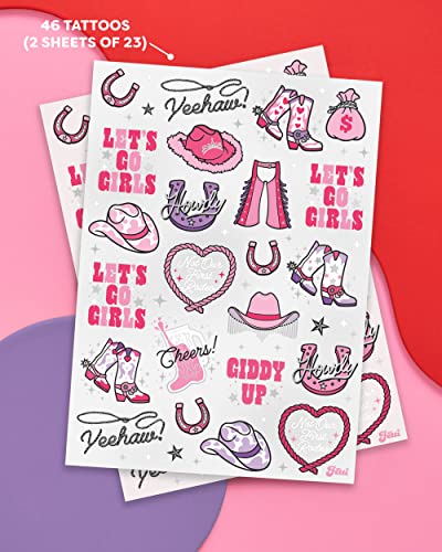 Rodeo Birthday Party Temporary Tattoos - 46 Silver Designs