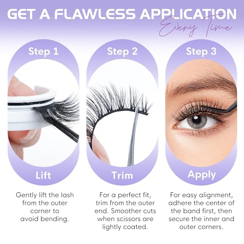 Self-Adhesive False Eyelashes - No Glue Needed, 5 Pairs