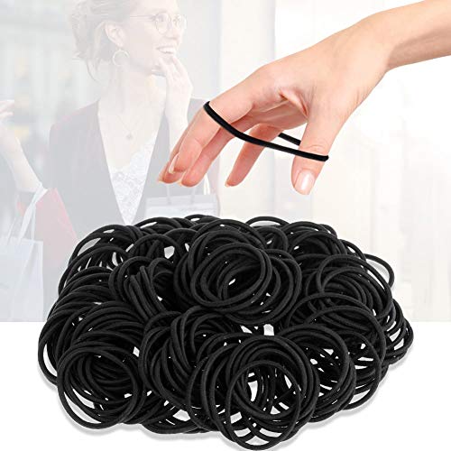 200 Pack Black Hair Ties - Small Elastics for All Hair Types