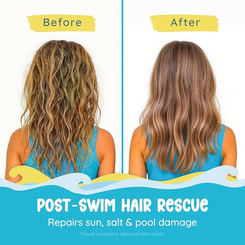 Fresh Monster Swim Conditioner for Kids ? Post-Swim Hydrating Conditioner Repairs Chlorine & Salt Water Damage ? Sulfate-Free, Tear-Free, Moisturizing Hair Care for Swimmers, 8.5 oz