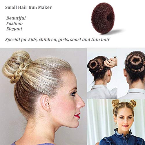 Hair Bun Maker Set - 6 Pack Mini Donut Shapers for Kids
