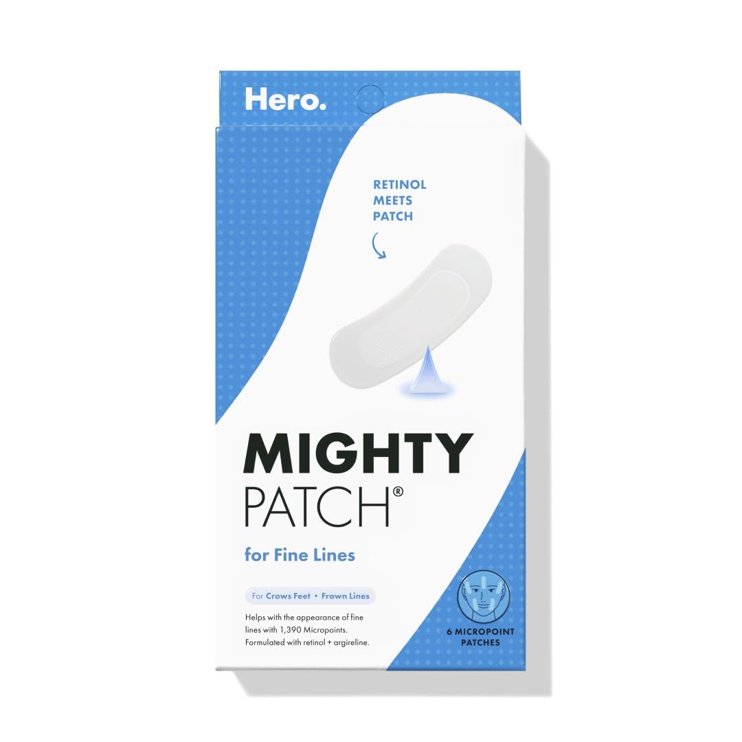 Hero Cosmetics Mighty Patch™ for Fine Lines Patches - Featuring Retinol and 1,390 dissolving Micropoint™ Points to Help Renew the Look of Skin (6 Count)