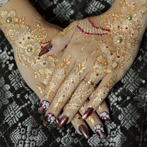 Henna Tattoo Stencil Kit, 18 Self-Adhesive Mehndi Templates
