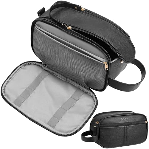 Men's Water-Resistant PU Leather Toiletry Bag Organizer