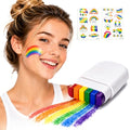 Rainbow Face Paint Sticks & Temporary Tattoo Kit, 2 Pack