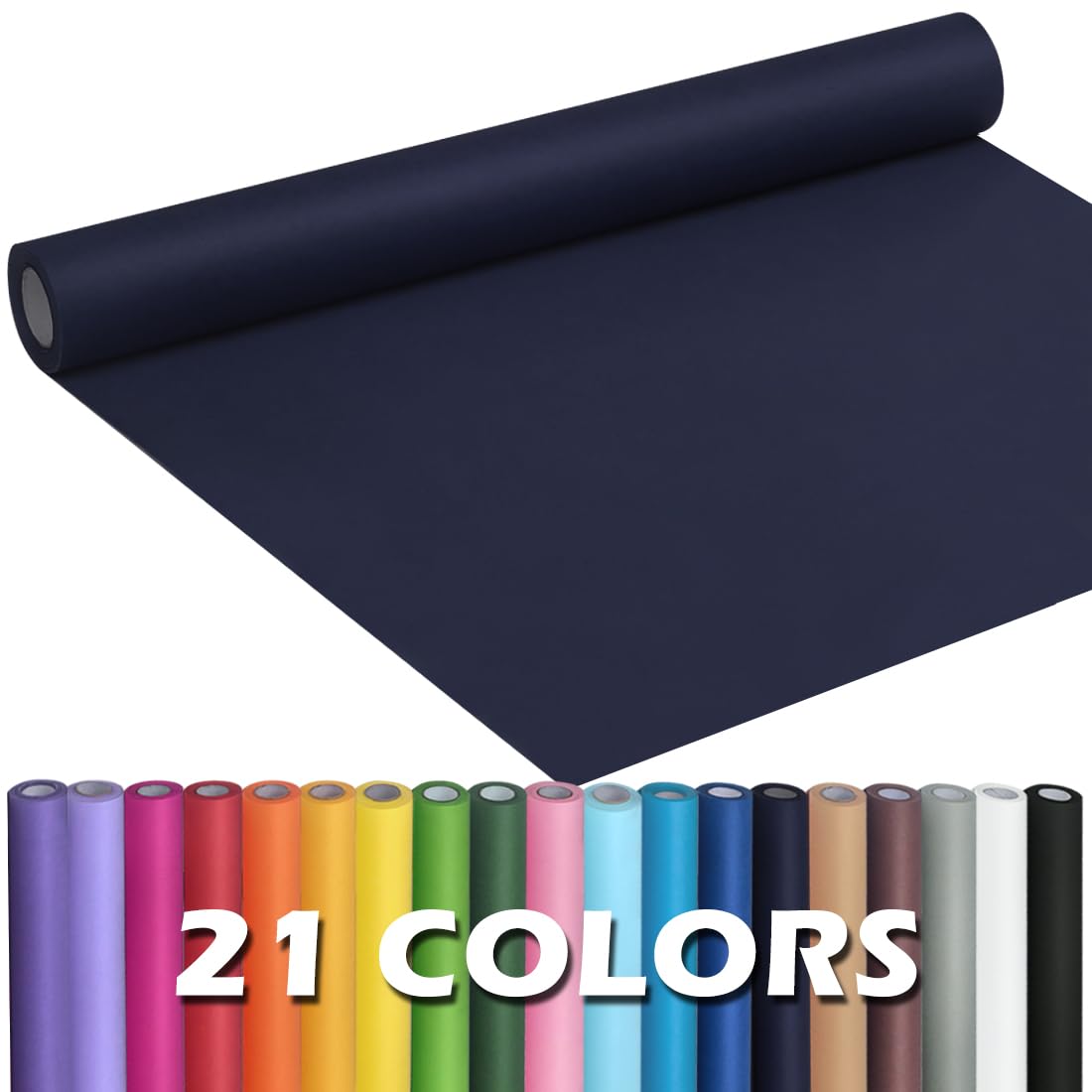 PerkHomy Navy Blue Kraft Paper Roll 17.5" x 960" (80') for Gift Wrapping Bouquet Flower Kids Art Painting Craft Writing Packaging Shipping 80GSM 55LB (Navy Blue, 17.5" x 80')