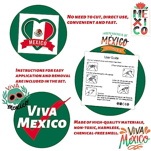 240 Pcs Mexican Independence Day Temporary Tattoos Bulk