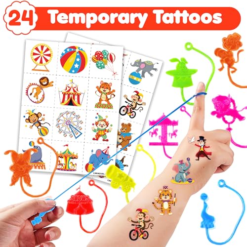 48 PCS Carnival Party Favors - Sticky Hands & Tattoos