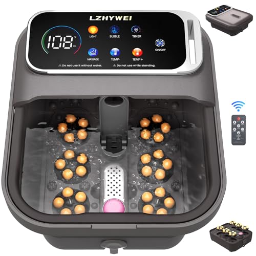 Electric Foot Spa Massager with Heat, Rotating Shiatsu & Touchscreen Control