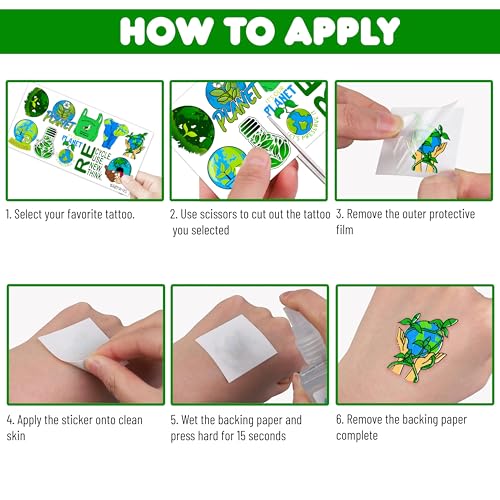 101 PCS Earth Day Temporary Tattoos - Eco Friendly Party Favors
