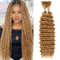 Honey Blonde Deep Wave Human Braiding Hair - 24 Inch, 2 Bundles