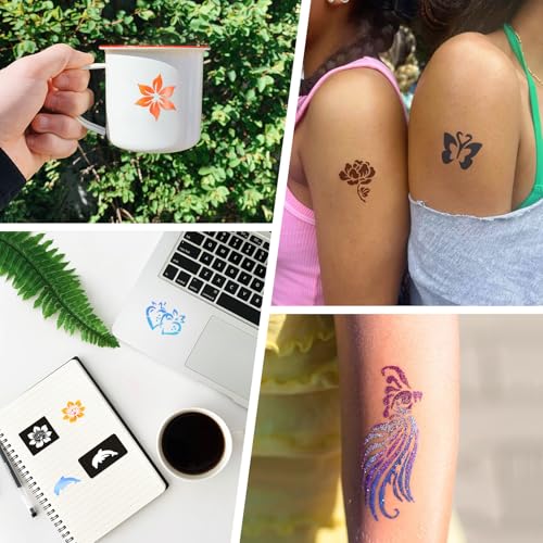 16 Sheet Henna Tattoo Stencil Kit, 180+ Designs, Reusable
