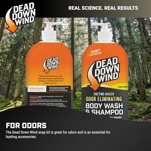 DEAD DOWN WIND Body & Hair Soap Pump Top | 32 oz Bottle | 2 Pack (64 oz.) | Unscented | Sensitive Skin Body Wash & Body Soap, Hunting Accessories