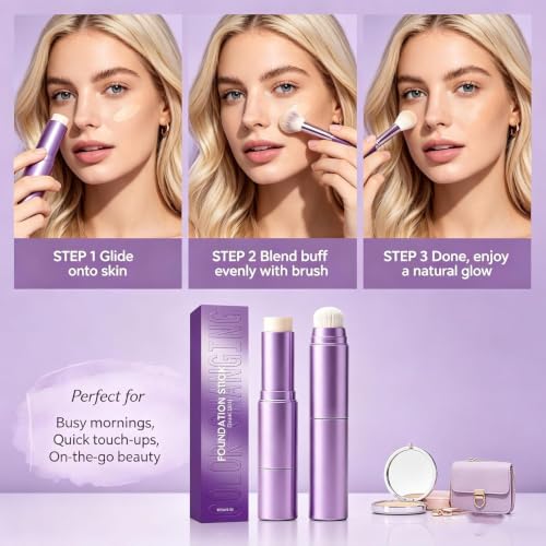 Foundation Stick with Built-in Brush | Hydrating Makeup