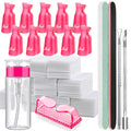 Gel Nail Polish Remover Tool Kit with Soak Off Clips & Cuticle Pusher